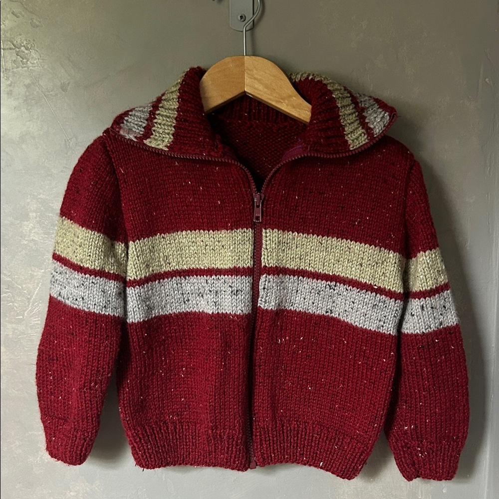 Cozy Red and Gray Kids Jacket